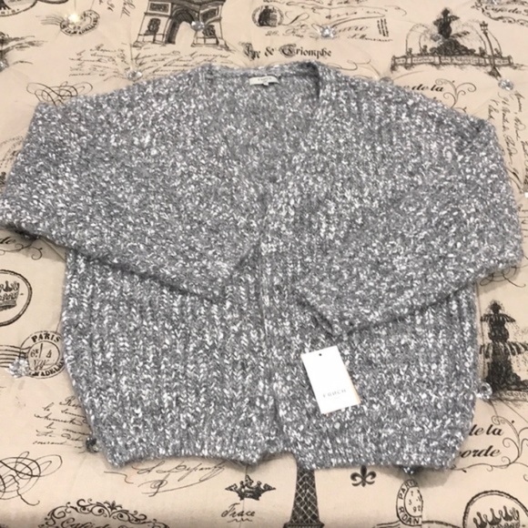 FRNCH Marled Open Front Cardigan - Picture 3 of 7